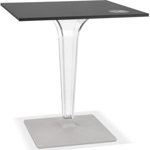Alterego Zwarte vierkante terrastafel 'LIMPID' voor binnen/buiten - 68x68 cm