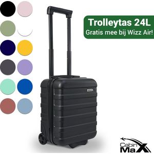 CabinMax Handbagage Koffer - Reiskoffer 24L - Handbagage Trolley Wizz Air - 40x30x20cm - Zwart