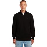 Honey Comb Structure Skipper Knit - Zwart - Heren