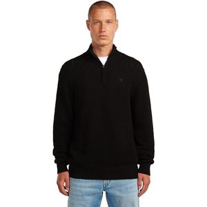 Honey Comb Structure Skipper Knit - Zwart - Heren