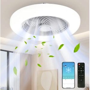 Dakta® Smart Plafond Ventilator | Afstandsbediening | Plafondventilator | Smart Lamp | Plafondventilator Met Verlichting | APP Bedienbaar | Ventilator | Wit | 3.5 KG