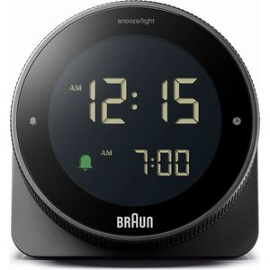 Braun BC24B - Wekker - Digitaal - Halfrond - Alarm - Snooze - 12/24H - Achtergrondverlichting - Zwart