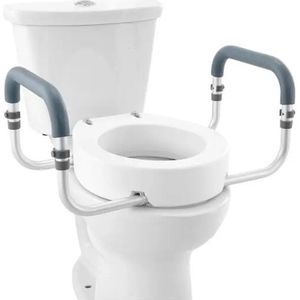 Sensova Toiletverhoger met Armleuningen - Verhoogde toiletbril - WC Verhoger - Raised toilet seat - met armleuningen - met deksel