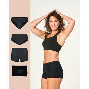 Moodies menstruatie & incontinentie ondergoed - bundel bamboe - 3 stuks - dames - maat S - zwart