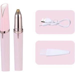 Elektrische wenkbrauwtrimmer voor vrouwen Wenkbrauwpotlood Gezichtshaarverwijderingsapparaat Automatische wenkbrauwtrimmer voor vrouwen Klein opvouwbaar mes Roze