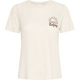 Ichi - Sandshell Melange Tee Top - Beige - Dames