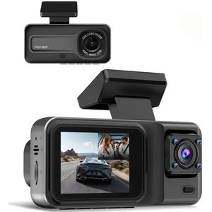 Dashcam met Dubbele Lens – 1080p Full HD, Nachtzicht, Bewegingsdetectie & Parkeerbewaking – Inclusief 32GB Geheugenkaart