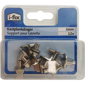 I-FIX metalen kastplankdragers 5mm | 12 stuks | GEPOLIJST STAAL