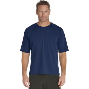 Coolibar UV zwemshirt korte mouwen Heren - Donkerblauw - Maat M