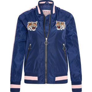 MHM Fashion - Kinderjas maat S zomer Bomber Jacket Tiger Heads Navy - Blauw