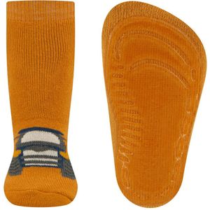 Antislipsokken Ewers - Okergeel met Blauwe Trekker Front - Elastisch - Siliconenzool-31/34