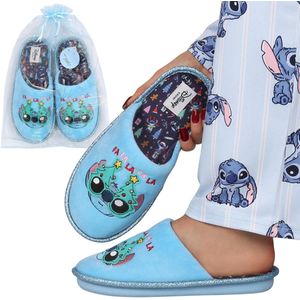 DISNEY Stitch ANTISLIP damesslippers, WARME, ZACHTE, FEESTELIJKE huisslippers + decoratief zakje ALS CADEAU