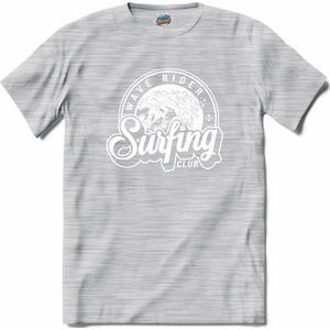 Wave Rider | Surfen - Surf - Surfboard - T-Shirt - Unisex - Donker Grijs - Gemêleerd - Maat S