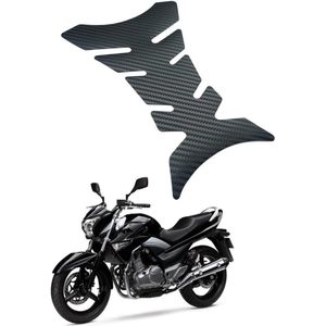 Tankbescherming carbon sticker voor motorfiets accessoires gas olie brandstoftank - Zwart