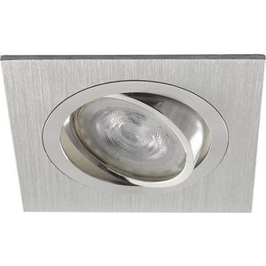 LED inbouwspot Ivar -Vierkant Chrome -Koel Wit -Dimbaar -3.5W -Philips LED