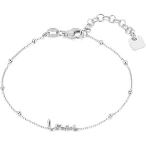 Twice As Nice Armband in zilver, love 16 cm+3 cm