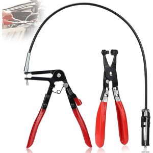 Slangklemtang met rechte hals en flexibele veerband - speciaal gereedschap voor slangklemmen