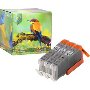 Ink Hero - 3 Grijzen - Inktcartridge / Alternatief voor de Canon CLI-551 PGI-550 PIXMA iP8750, MG6300, MG6350, MG7150, MG7550