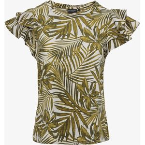 TwoDay dames T-shirt met botanische print groen - Maat S
