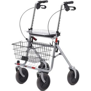 Standaard Wandelhulp Senio – Zilver – Stevig En Verstelbaar Looprek Voor Dagelijks Gebruik