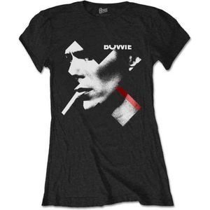 David Bowie - X Smoke Red Dames T-shirt - XL - Zwart