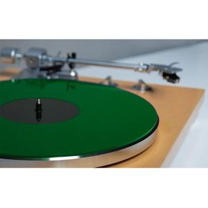 Winyl | W-Mat Acryl Groen | Platenspeler mat | 3mm dik | rond 295mm