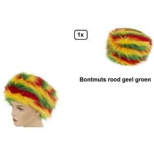 Bontmuts rood/geel/groen - Thema feest carnaval party festival Limburg winter
