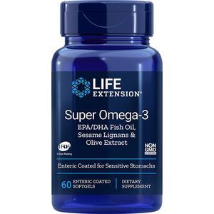 Super Omega-3 EPA/DHA met Sesam Lignans & Olijf Fruit Extract (60 capsules) - Life Extension
