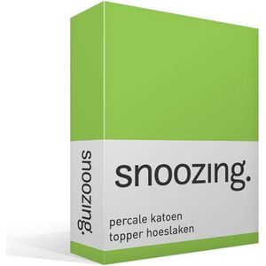 Snoozing - Topper - Hoeslaken  - Lits-jumeaux - 160x210 cm - Percale katoen - Lime