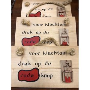 Tekstbord steigerhout klachten