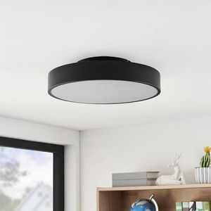 Lindby - LED plafondlamp- met dimmer - 1licht - Staal, kunststof - H: 10 cm - zwart, wit - Inclusief lichtbron