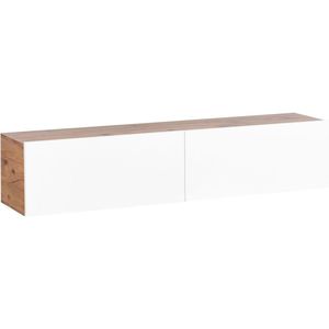 Wandgemonteerd tv-meubel GLADSTONE Bruin/wit