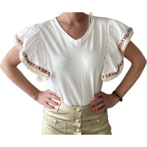 T-shirt met pofmouwen, one size
