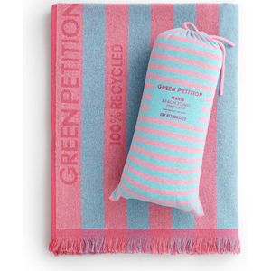 Green Petition – Maris Candy - Strandlaken - roze & baby blauw - 180 x 100