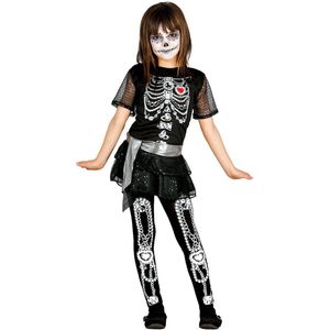 Halloween - Juwelen skelet jurkje voor meisjes 128/134