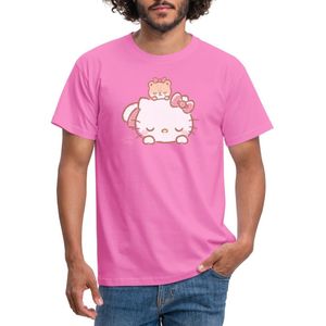 Hello Kitty Met Teddy Op Haar Rug T-Shirt Heren
