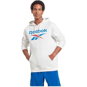 REEBOK Identity Fleece Stacked Logo Pullover Sweatshirt Heren - White - S
