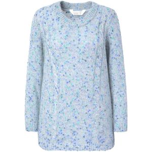 Janet & Joyce Janet & Joyce - Dames - Trui classic fit noppengaren kabelsteek - Kobaltblauw - Maat 42+