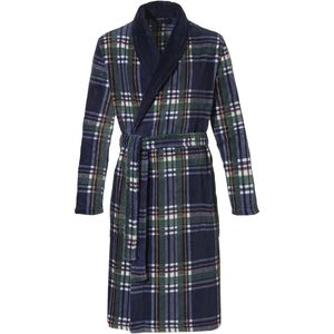 Badjas heren fleece - luxe ochtendjas heren - ruitpatroon groen - kamerjas heren - Pastunette - maat 4XL