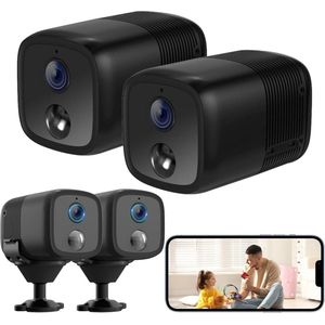 Spy Camera 2-delig mini-spionagecamera draadloos op 5200 mAh batterij 1080P HD mini-camera op hoek 160 graden AI-PIR bewegingsdetectie alarm 10 m nachtzicht ondersteunt SD-Cloud