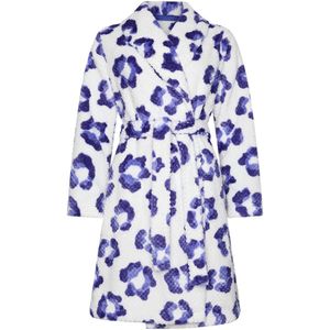 Rebelle - Badjas - Leopard Lilac - Wit/Paars - Fleece - Maat XXL