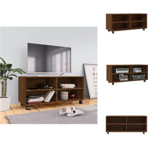 vidaXL Tv-meubel Met Wieltjes - Bruineiken - 90 x 35 x 35 cm - Duurzaam materiaal - Kast