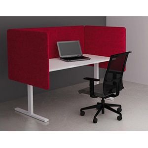 Akoestisch bureauscherm Lucia breed 200CM hoog 53CM kleur lucia Groen PO14 kleur beugel Wit (RAL9010)