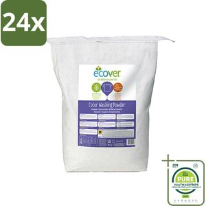 Ecover - Waspoeder Color - Voor gekleurde was - 7,5 kg - Voordeelverpakking - 24 stuks - Waspoeder - Gekleurde kleding