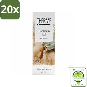 20 x Therme - Hammam - Badolie - Hydraterend - Verzorgend - 100ml - Grootverpakking - Badproducten - Badolie - Hydraterende Badolie - Oosterse Wellness - Hammam