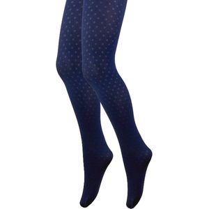 Panty meisjes met ruitjes patroon- Marineblauw - Maat 98/104