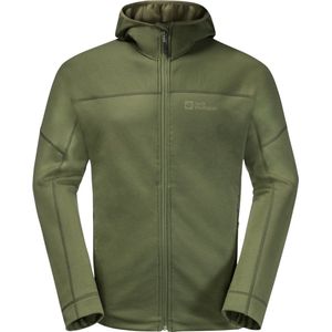 Jack Wolfskin Hirschberg Hooded FZ M 1710881-4129, Mannen, Groen, Fleece, maat: S
