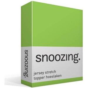 Snoozing Jersey Stretch - Topper - Hoeslaken - Lits-jumeaux - 160/180x200/220 cm - Lime