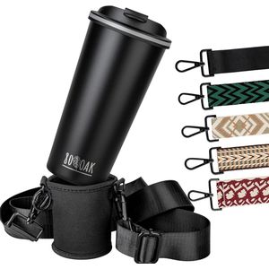 Neopreen bekerhouder - verstelbare riem - geschikt voor verschillende flessen