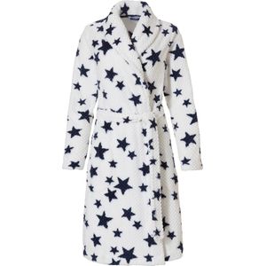 Rebelle dames badjas fleece - maat L - met ceintuur - Ster ivoor